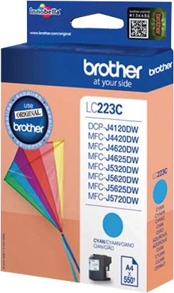 Brother LC223C Cartouche d'encre de cyan Innobella 550 pages ISO/IEC 24711 Brother LC223C Cartouche d'encre de cyan Innobella 550 pages ISO/IEC 24711