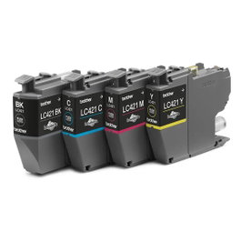 Brother LC421 Val Pack de 4 Cartouches d'Encre Noir Cyan Magenta Jaune 200 Pages