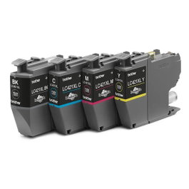Brother LC421XLVAL Pack 4 Cartouches d'Encre Noir Cyan Magenta Jaune - 500 Pages Chaque