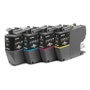 Brother LC421XLVAL Pack 4 Cartouches d'Encre Noir Cyan Magenta Jaune - 500 Pages Chaque