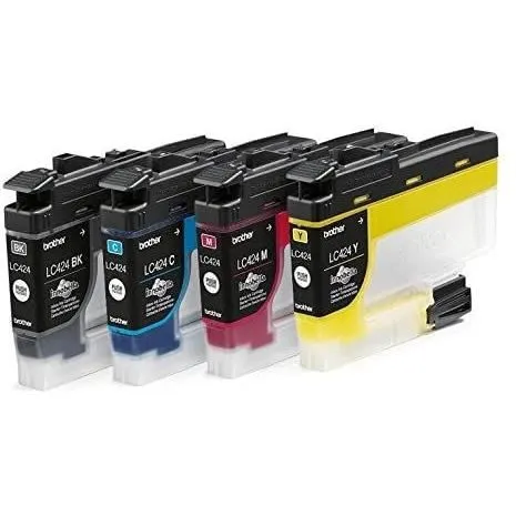 Brother LC424VAL - Pack de 4 cartouches d'encre haute capacité (Noir, Cyan, Magenta, Jaune) pour imprimantes DCP-J1200W - 750 pages par cartouche
