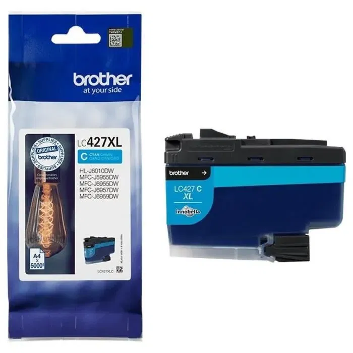 Brother LC427XLC - Cartouche d'encre Cyan Haute Capacité (5000 pages) - Compatible MFC-J6955DW, MFC-J6957DW, MFC-J5955DW, HL-J6010DW