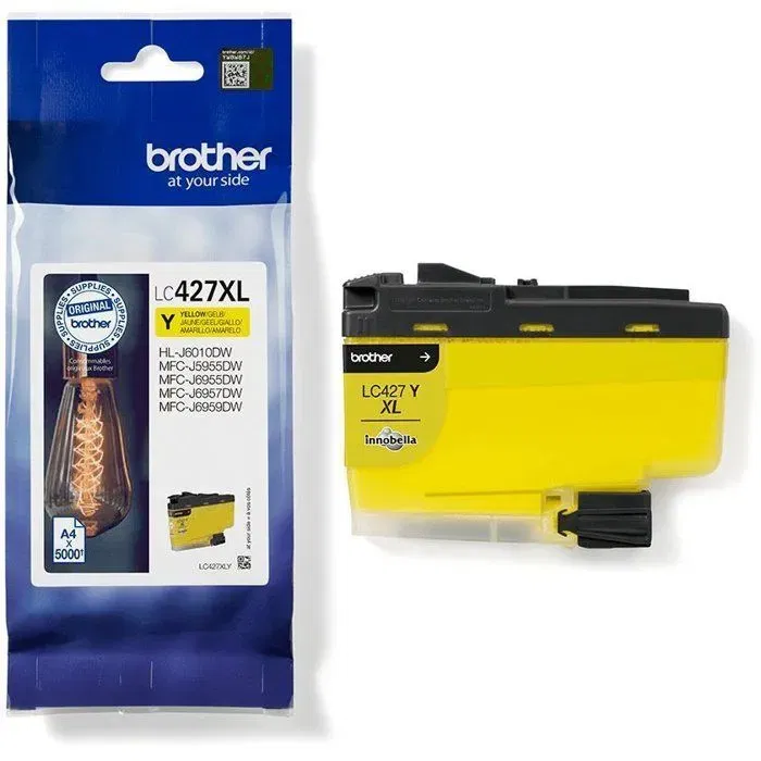Brother LC427XLY - Cartouche d'encre jaune - Haute capacité 5000 pages - Pour imprimantes MFC-J6955DW, MFC-J6957DW, MFC-J5955DW, HL-J6010DW