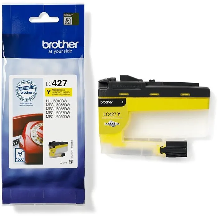 Brother LC427Y - Cartouche d'encre jaune - Haute capacité (1500 pages) - Compatible Brother MFC-J6955DW, MFC-J6957DW, MFC-J5955DW, HL-J6010DW