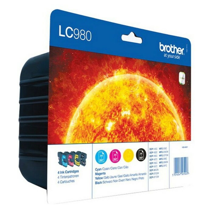 Brother LC980VALBP Multipack de 4 Cartouches d'Encre Originales (BK, C, M, Y) de Couleurs