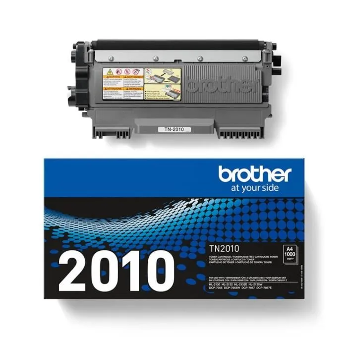 Cartouche de toner Brother TN-2010 Noir pour imprimantes HL-2130 et DCP-7055 (1000 pages)