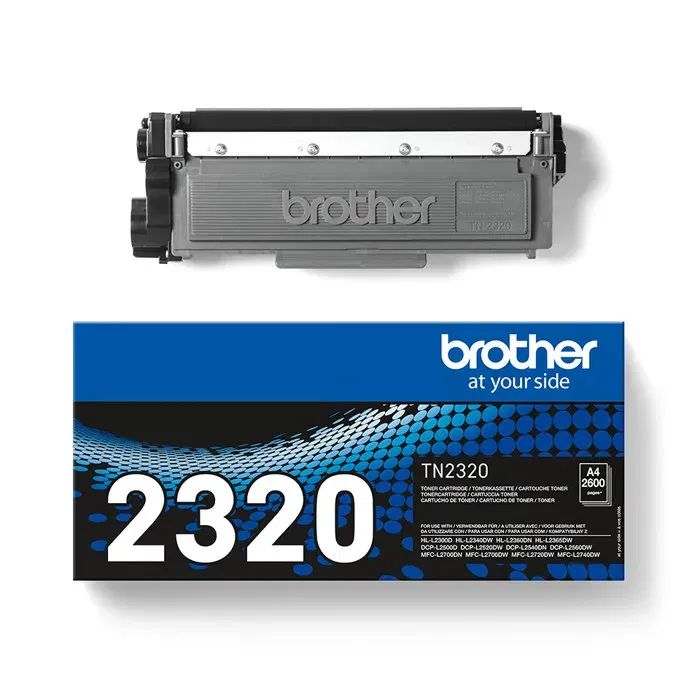 Brother TN-2320 - Kit de toner laser noir haute capacité (26000 pages) - Compatible HL-L2300D, HL-L2340DW, HL-L2360DN, HL-L2365DW, DCP-L2500D, DCP-L2520DW, DCP-L2540DN, MFC-L2700DW Brother TN-2320 - Kit de toner laser noir haute capacité (26000 pages) - Compatible HL-L2300D, HL-L2340DW, HL-L2360DN, HL-L2365DW, DCP-L2500D, DCP-L2520DW, DCP-L2540DN, MFC-L2700DW