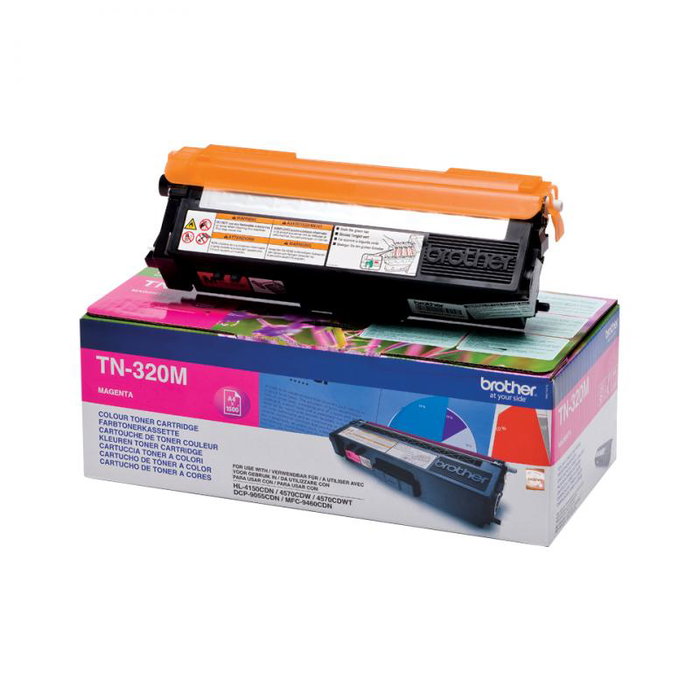 Brother TN320M - Cartouche d'encre Magenta TN-320 TN320 pour imprimante - Rendement 1500 pages - Compatible Brother