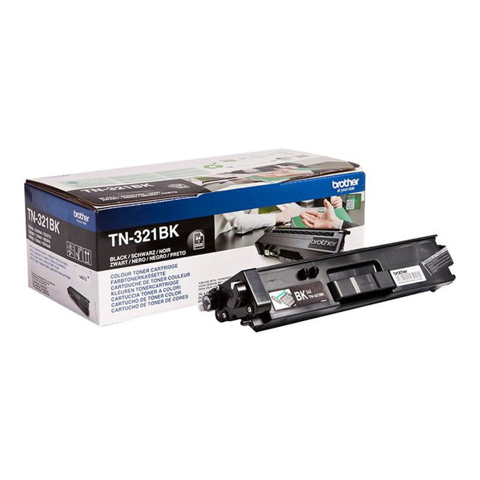Brother TN-321BK - Cartouche toner noir TN321 d'origine - 2500 pages - Compatible Brother