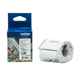 Brother CZ-1005 Rouleau d'étiquettes couleur 50mm x 5m Blanc / Transparent