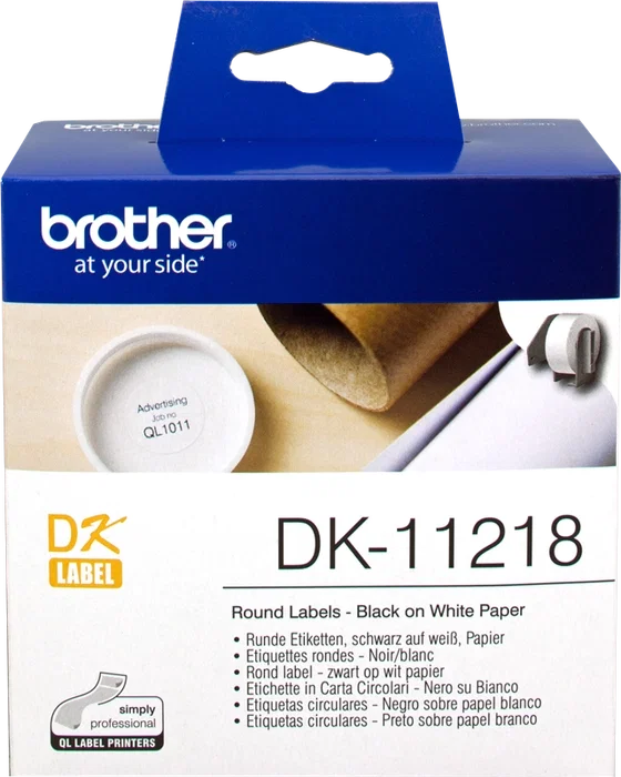 Brother DK-11218 Étiquettes rondes 24 mm blanc/noir