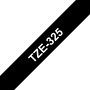 Brother Ruban pour étiqueteuse TZe-325, ruban laminé blanc sur noir, 9 mm de large, 8 m de long, résistant aux intempéries et produits chimiques