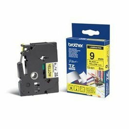 Ruban Laminé pour Etiqueteuses Brother TZE621 Jaune Noir/Jaune 9 mm