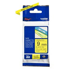 Brother TZe-621 Ruban Laminé 9 mm x 8 m Noir sur Jaune pour Étiqueteuses Brother