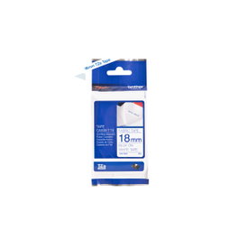 Brother TZe-FA4 Ruban Textile 18mm x 3m Blanc/Bleu