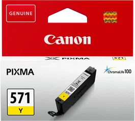 Canon CLI-571Y Cartouche d'encre Jaune (0388C001) pour imprimante PIXMA