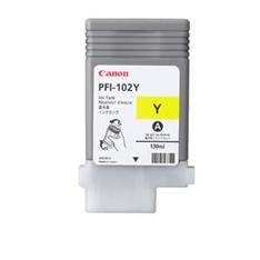 Canon PFI-102 Cartouche d'encre jaune pour iPF500, iPF510, iPF600, iPF700, iPF710, iPF610, iPF605, iPF720 - 130 ml