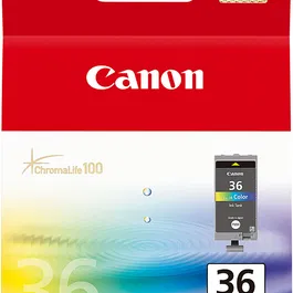 Canon Cartouche d'encre CLI-36 Couleur - Pack 4 couleurs (Noir, Jaune, Cyan, Magenta) - Compatible imprimante Pixma iP100