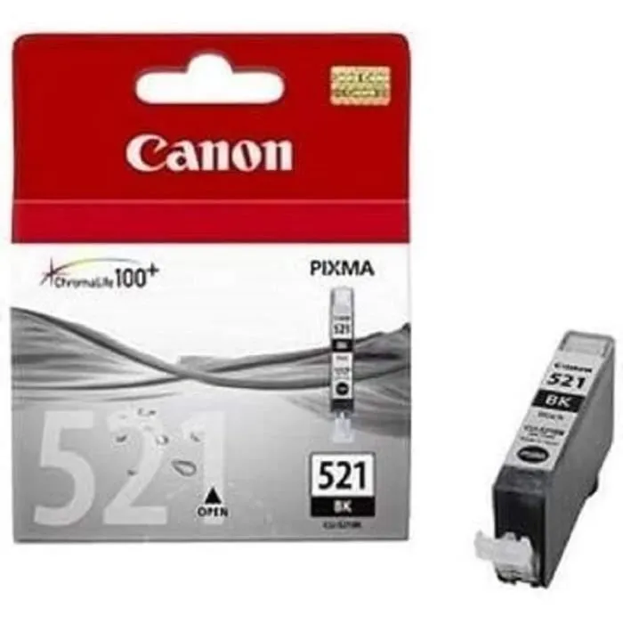 Canon CLI-521 BK - Cartouche d'encre noire compatible iP3600, iP4600, iP4700, MP540, MP550, MP560, MP620, MP630, MP640, MP980, MP990, MX860, MX870 Canon CLI-521 BK - Cartouche d'encre noire compatible iP3600, iP4600, iP4700, MP540, MP550, MP560, MP620, MP630, MP640, MP980, MP990, MX860, MX870