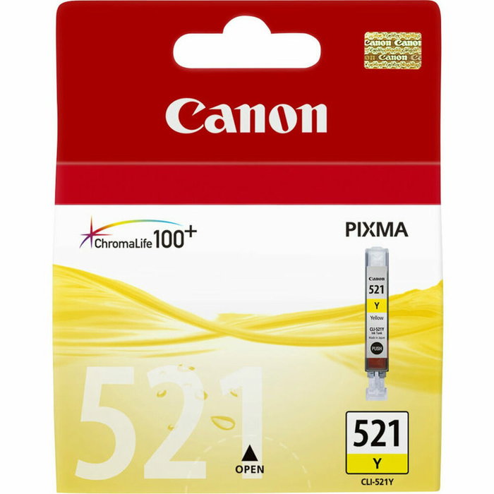 Canon Cartouche d'encre CLI-521Y / 2936B001 Jaune - Compatible imprimantes à jet d'encre Canon Cartouche d'encre CLI-521Y / 2936B001 Jaune - Compatible imprimantes à jet d'encre
