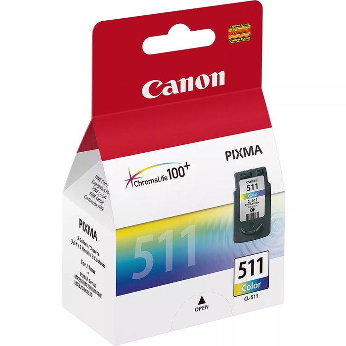 Canon CL-511 Cartouche d'encre couleur tricolore (cyan, magenta, jaune) pour imprimantes PIXMA iP2700, MP230, MP250, MP270, MP280, MP480, MP490, MX320, MX330, MX340, MX350, MX360