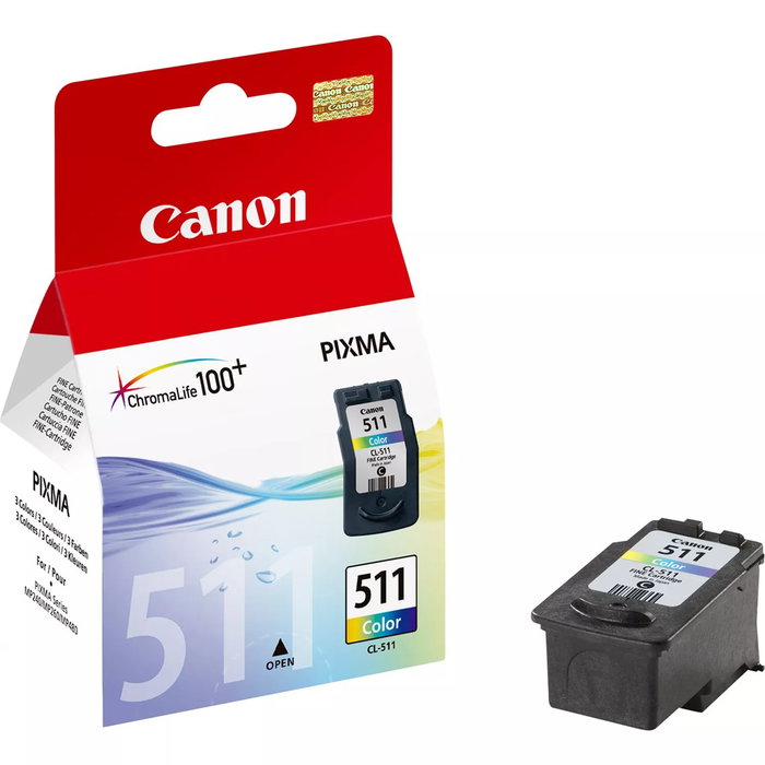Canon CL-511 Cartouche d'encre couleur tricolore (cyan, magenta, jaune) pour imprimantes PIXMA iP2700, MP230, MP250, MP270, MP280, MP480, MP490, MX320, MX330, MX340, MX350, MX360