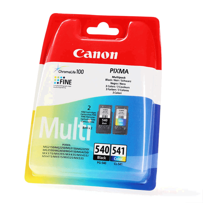 Canon 5225B006 Cartouches d'encre Multipack PG-540 Noir, CL-541 Cyan, Magenta, Jaune - Pack de 4 Canon 5225B006 Cartouches d'encre Multipack PG-540 Noir, CL-541 Cyan, Magenta, Jaune - Pack de 4