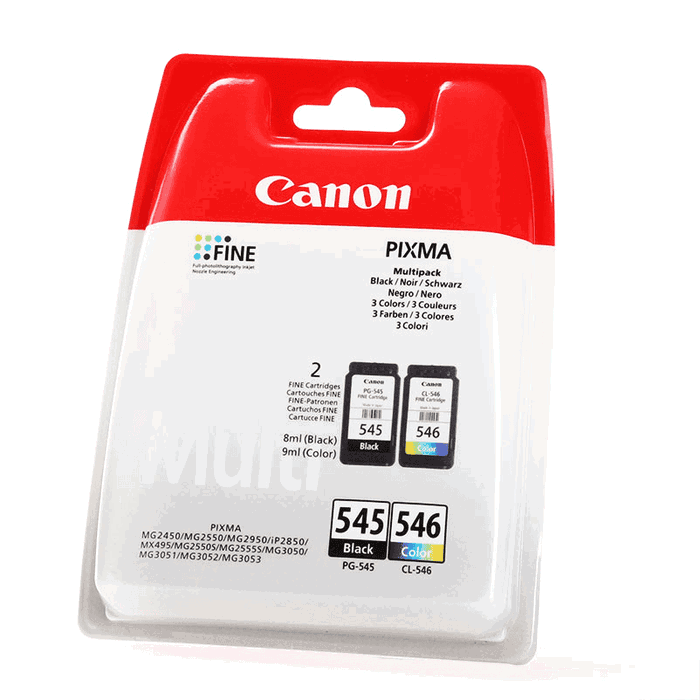 Canon 8287B005 - Multipack cartouches d'encre PG-545/CL-546 - Noir, Cyan, Magenta, Jaune - Blister Canon 8287B005 - Multipack cartouches d'encre PG-545/CL-546 - Noir, Cyan, Magenta, Jaune - Blister