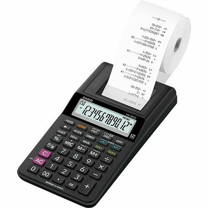 Casio HR8 RCE Calculatrice imprimante Noir