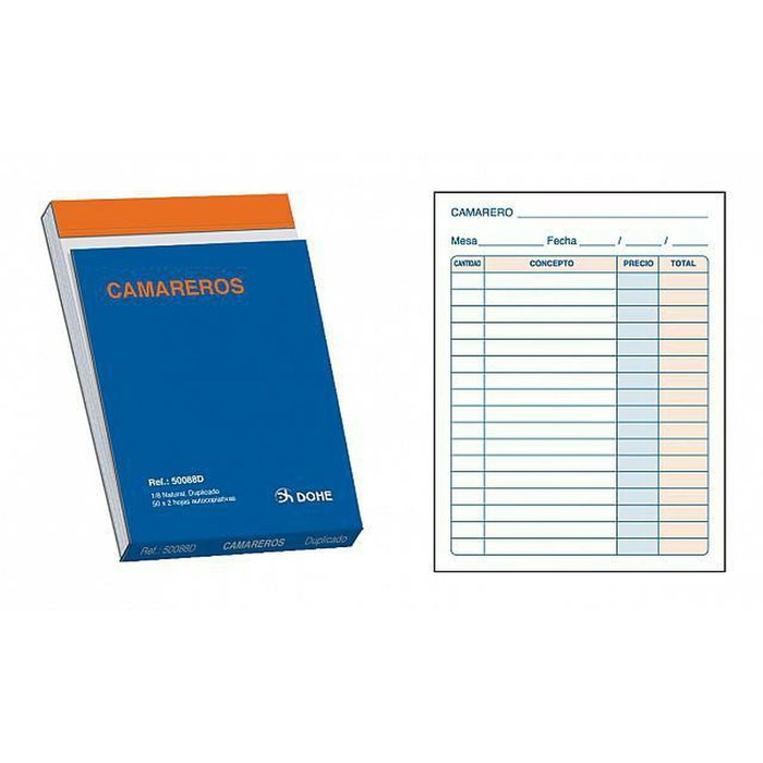 Carnet de serveur DOHE 50088D 1/8 100 Volets (10 Unités) Carnet de serveur DOHE 50088D 1/8 100 Volets (10 Unités)