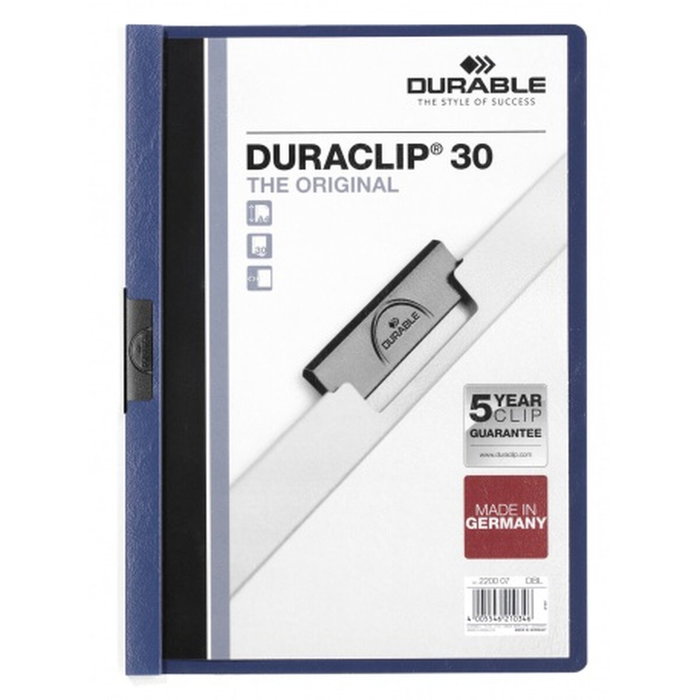 Dossier de Portefeuilles Durable Duraclip 30 Bleu foncé Bleu ciel A4 25 Pièces