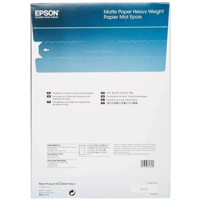 Epson Papier Photo Mat S041256, 50 Feuilles A4, 167 g/m² pour Imprimantes Jet d'Encre, Haute Qualité d'Impression