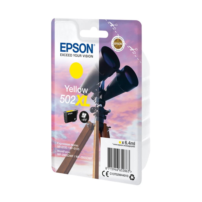 Epson Cartouche d'encre 502XL Jaune C13T02W44010 Epson Cartouche d'encre 502XL Jaune C13T02W44010