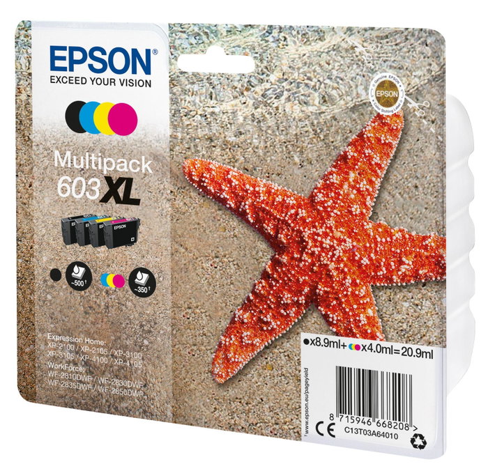 Epson Multipack de cartouches d'encre 603XL C13T03A64010 Epson Multipack de cartouches d'encre 603XL C13T03A64010