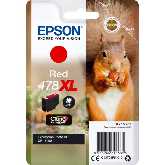 Epson Cartouche d'encre Claria Photo HD 478 XL rouge C13T04F54010 Epson Cartouche d'encre Claria Photo HD 478 XL rouge C13T04F54010