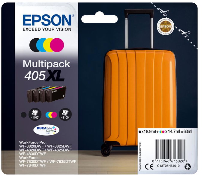 Epson 405XL Multipack C13T05H64010 (Noir, Cyan, Magenta, Jaune) Epson 405XL Multipack C13T05H64010 (Noir, Cyan, Magenta, Jaune)