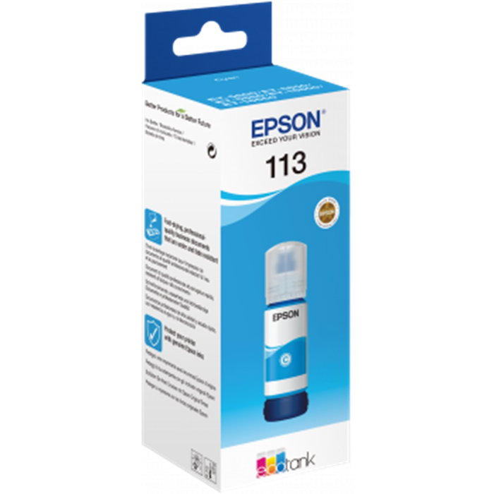 Epson 113 Cartouche d'encre EcoTank Pigment Cyan - Haute qualité et fiabilité