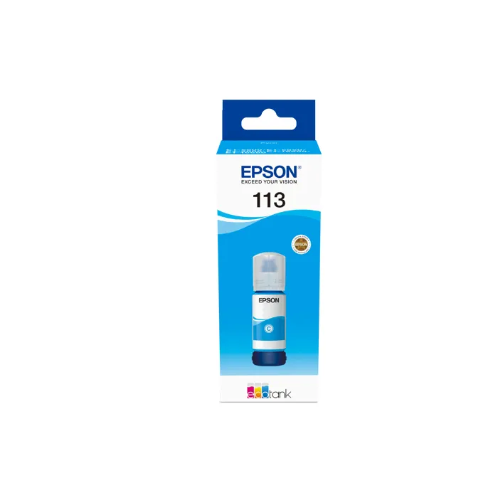 Epson Cartouche d'encre 113 Cyan Pigment Haute qualité pour imprimantes EcoTank - Usage domestique et professionnel Epson Cartouche d'encre 113 Cyan Pigment Haute qualité pour imprimantes EcoTank - Usage domestique et professionnel
