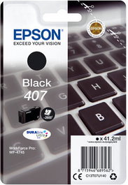 Epson 407XL Cartouche Tinte Noire Originale DURABrite Ultra - Haute Capacité 2900 Pages - Compatible Imprimantes Epson
