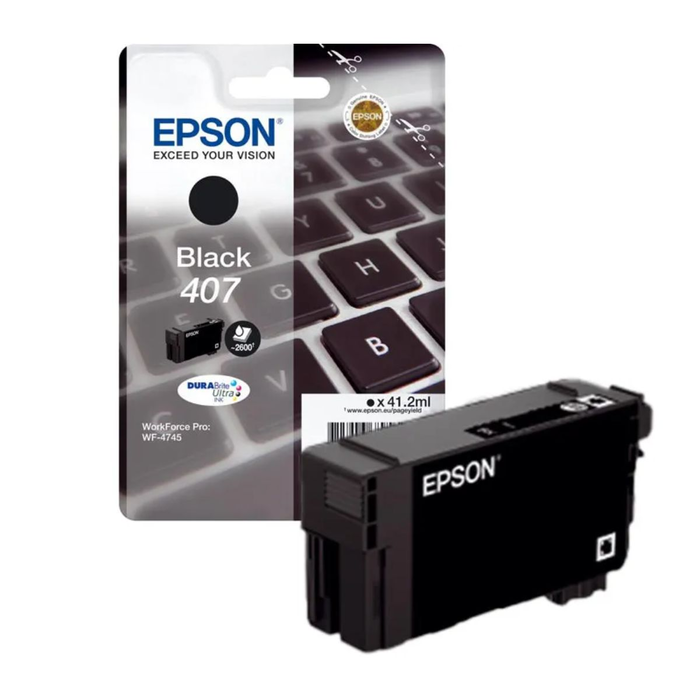 Epson C13T07U140 Cartouche d'encre noir 407 - Encre originale