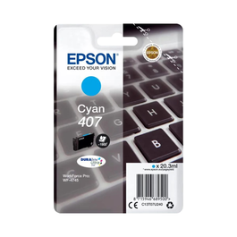 Epson C13T07U240 Cartouche d'encre 407 Cyan pour imprimante à jet d'encre