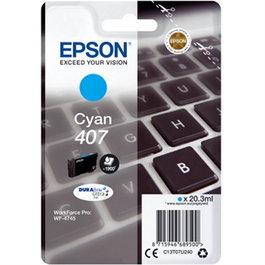 Epson Cartouche d'encre originale 407 Cyan Haute capacité DURABrite Ultra pour imprimantes Epson