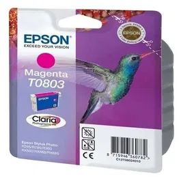 Epson Cartouche d'encre T0803 Magenta Colibri - Encre Claria Photographique - Compatible avec imprimantes Epson Stylus Photo - 7.4 ml