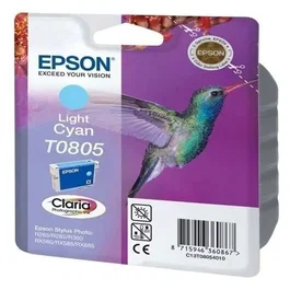 Epson C13T08054011 - Cartouche d'encre T0805 Cyan clair pour Stylus Photo PX650, PX710W, PX810FW, PX720WD, PX820FWD, PX730WD, PX830FWD - Encre Claria Photographic - 7.4 ml