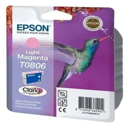 Epson Cartouche d'encre T0806 Magenta clair - Colibri (C13T08064011) - Compatible Stylus Photo PX650/710W/810FW/720WD/820FWD/730WD/830FWD - Encre Claria Photographique - 7.4 ml