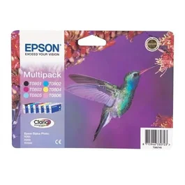 Epson Multipack T0807 Colibri - Cartouches d'encre Claria (Noir, Cyan, Magenta, Jaune, Cyan clair, Magenta clair) - 6 x 7.4 ml - C13T08074011