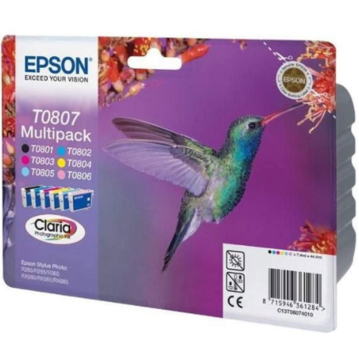 Epson T080140+240+340+440+540+640 Multipack Cartouches d'encre pour Stylus Photo R265/R285/R360/RX560/RX585/RX685/PX700W/PX800W