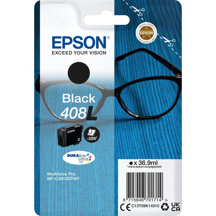 Epson Cartouche d'encre 408L DURABrite Ultra noire, 36,9 ml