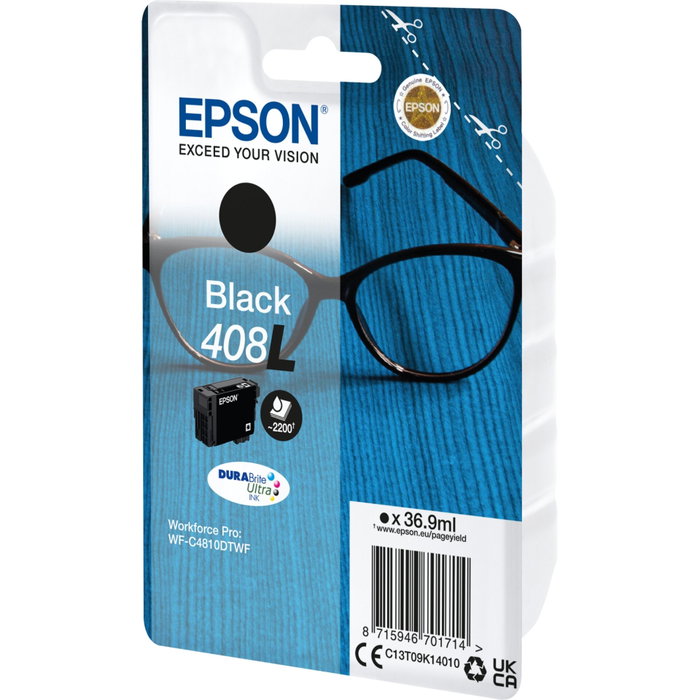 Epson Cartouche d'encre 408L DURABrite Ultra noire, 36,9 ml