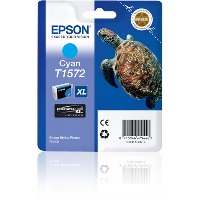Epson Cartouche d'encre Cyan T1572 pour Stylus Photo R3000